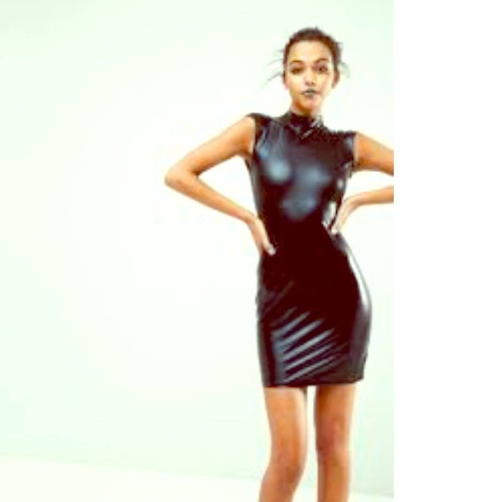 ASOS pleather mini dress